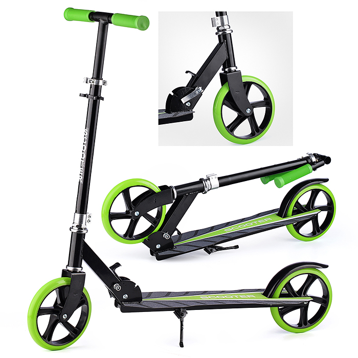 Самокат U037838Y 2-х кол., зеленый, PU/ 200 мм, ABEC 7, в коробке в пакете