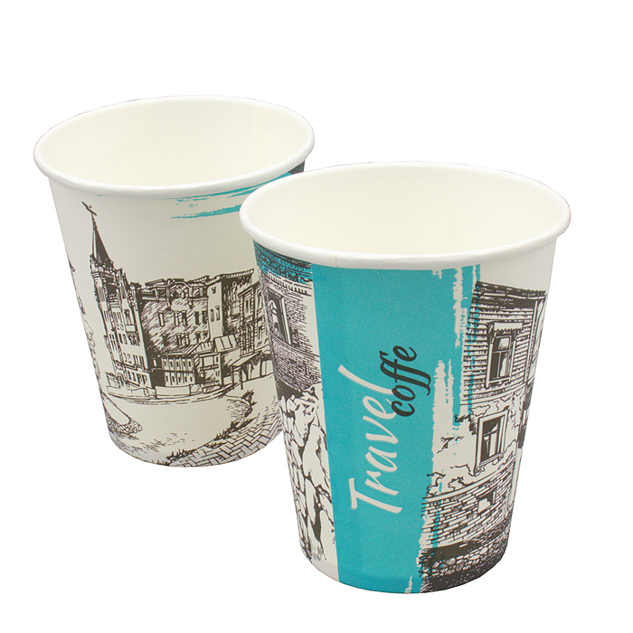 Стакан бумажный 1сл. SP9, 200/260мл "Город лайт" Стакан бумажный 1сл. SP9, 200/260мл "Город лайт"