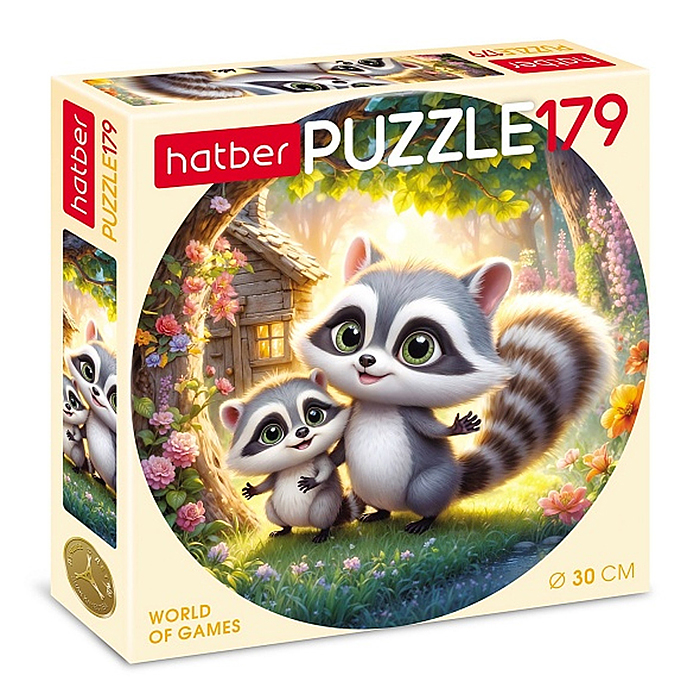 Пазлы 179 "Мы-енотики!" круглые