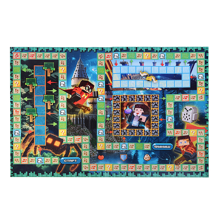 Фото к товару Настольная игра "Школа чародейства" по мотивам Майнкрафт 217х330х27 мм Настольная игра "Школа чародейства" по мотивам Майнкрафт 217х330х27 мм
