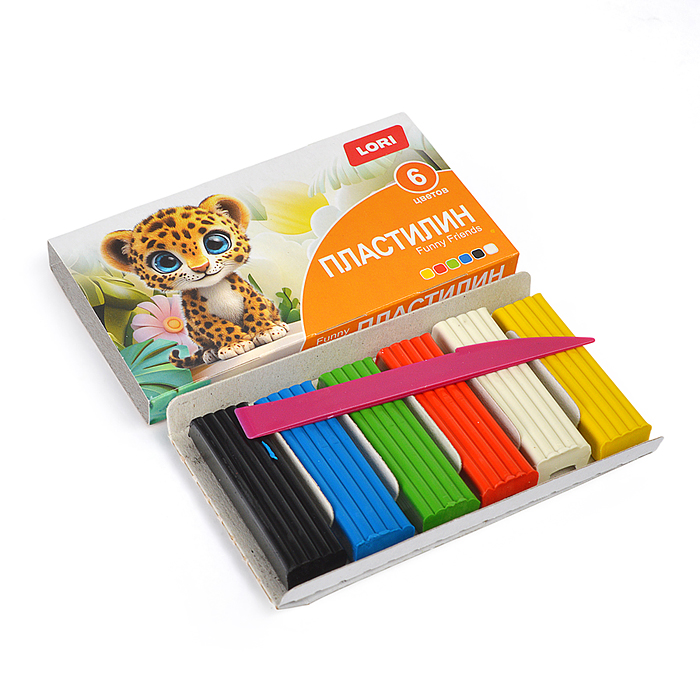 Пластилин Funny Friends 6 цв, 15 гр, пенал