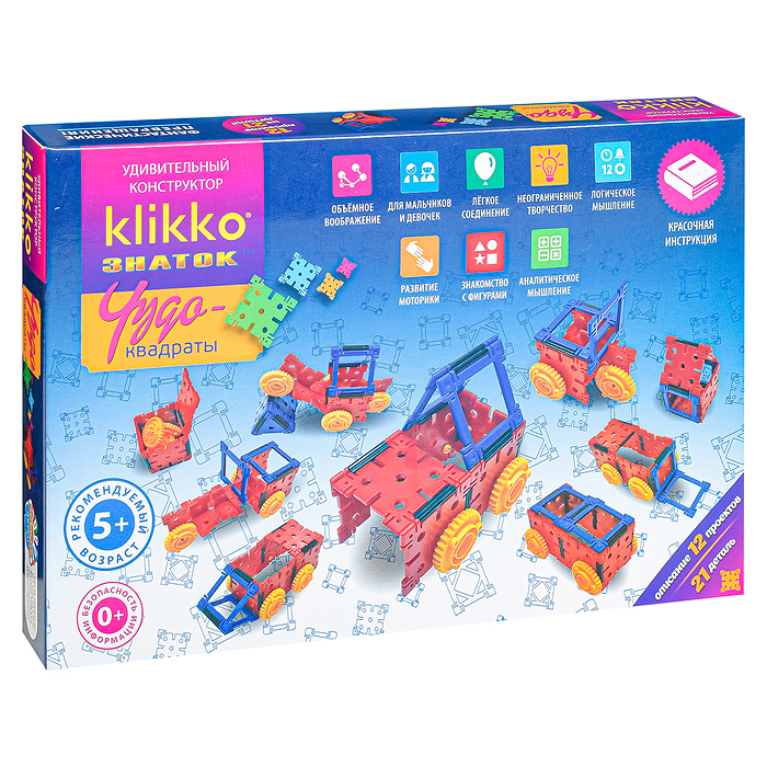 Фото к товару Удивительный конструктор "Чудо квадраты 12в1" (21 дет.) Удивительный конструктор "Чудо квадраты 12в1" (21 дет.)