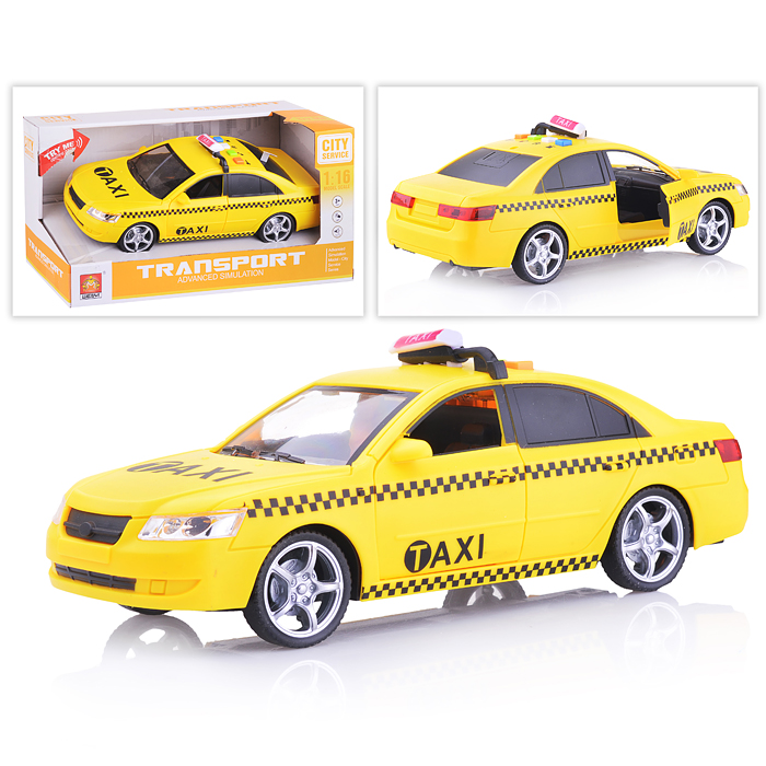 Машина WY560C "Такси" 1:16 (свет, звук)  в коробке 