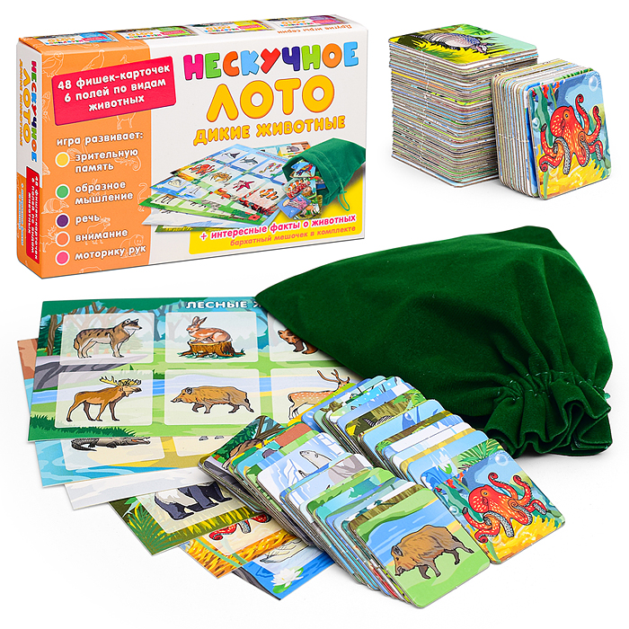 Нескучное лото "Дикие животные" Нескучное лото "Дикие животные"