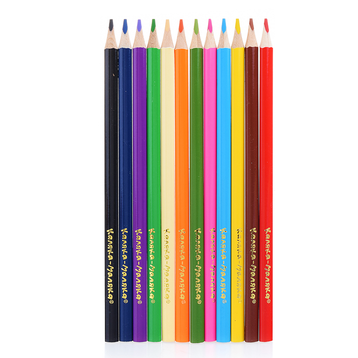 Фото к товару Карандаши цветные 12 цв. трехгранные 3+ Карандаши цветные 12 цв. трехгранные 3+