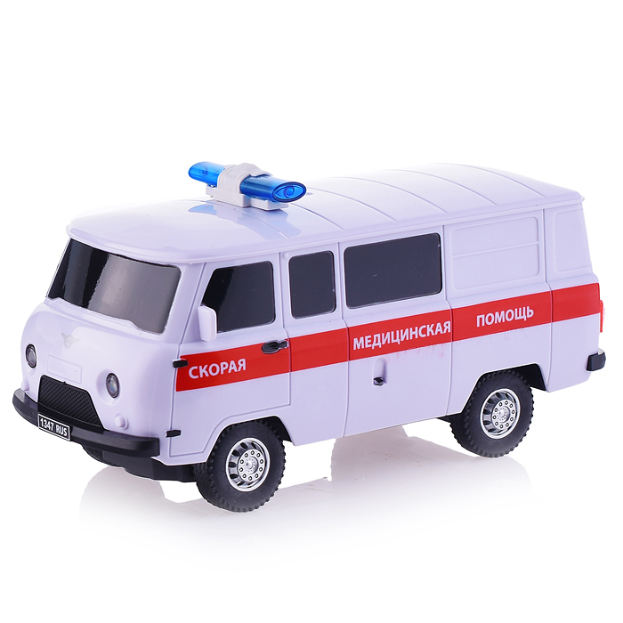 Фото к товару Машина р/у УАЗ 452 Скорая Помощь, 18 см, (свет, бел,) в коробке Машина р/у УАЗ 452 Скорая Помощь, 18 см, (свет, бел,) в коробке
