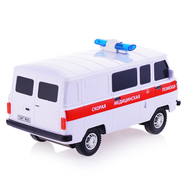 Фото к товару Машина р/у УАЗ 452 Скорая Помощь, 18 см, (свет, бел,) в коробке Машина р/у УАЗ 452 Скорая Помощь, 18 см, (свет, бел,) в коробке
