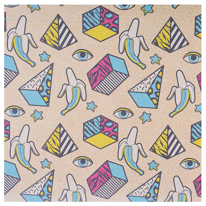 Упаковочная бумага крафт 70х100см "Гламурный рок" 70г/м2, ассорти 5 дизайнов 