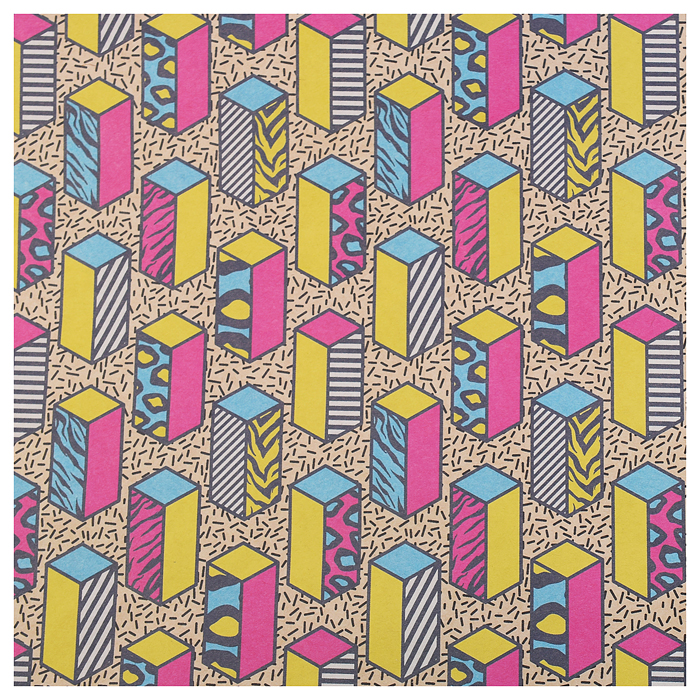 Упаковочная бумага крафт 70х100см "Гламурный рок" 70г/м2, ассорти 5 дизайнов 