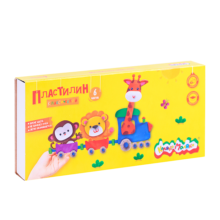 Пластилин 6 цв. 120 г со стеком 