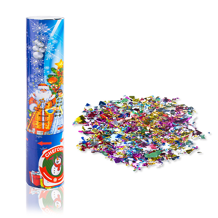 Хлопушка пневматическая S0022 "Серпантин цветной" 20см.