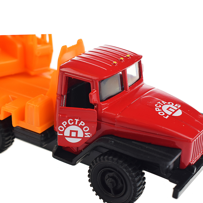 Машина Урал Кран, 12 см, металл, (двери, подвиж. детали) инерц.