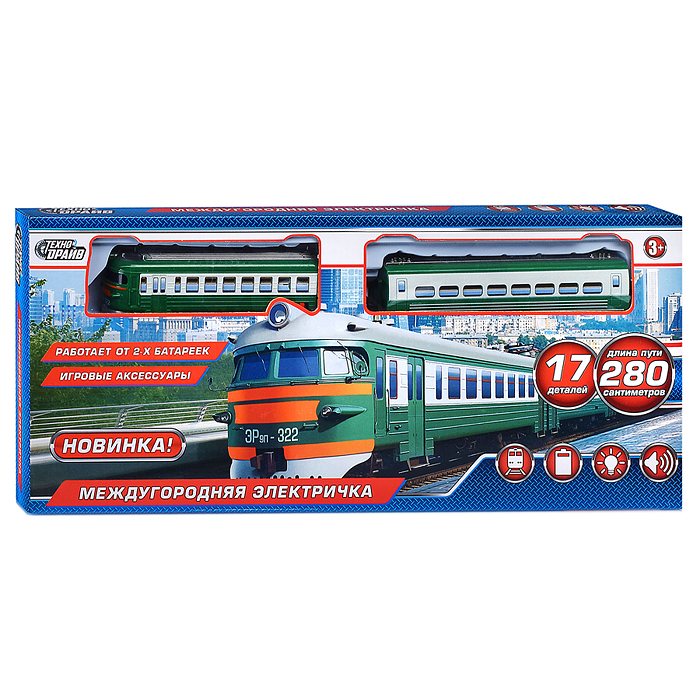 Фото к товару Железная дорога (свет-звук, длина пути 280) в коробке Железная дорога (свет-звук, длина пути 280) в коробке