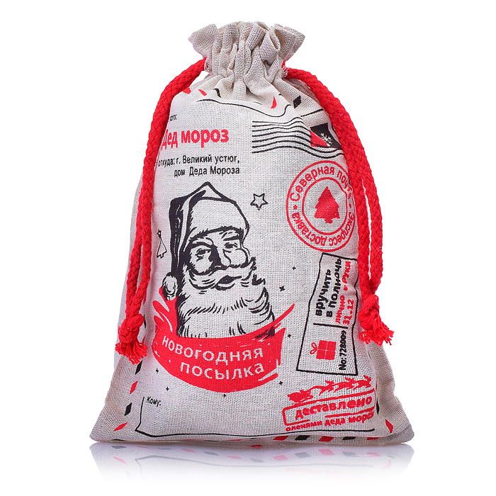 Сумка - мешок 00-3083 "Новогодняя посылка" (20*30см.)