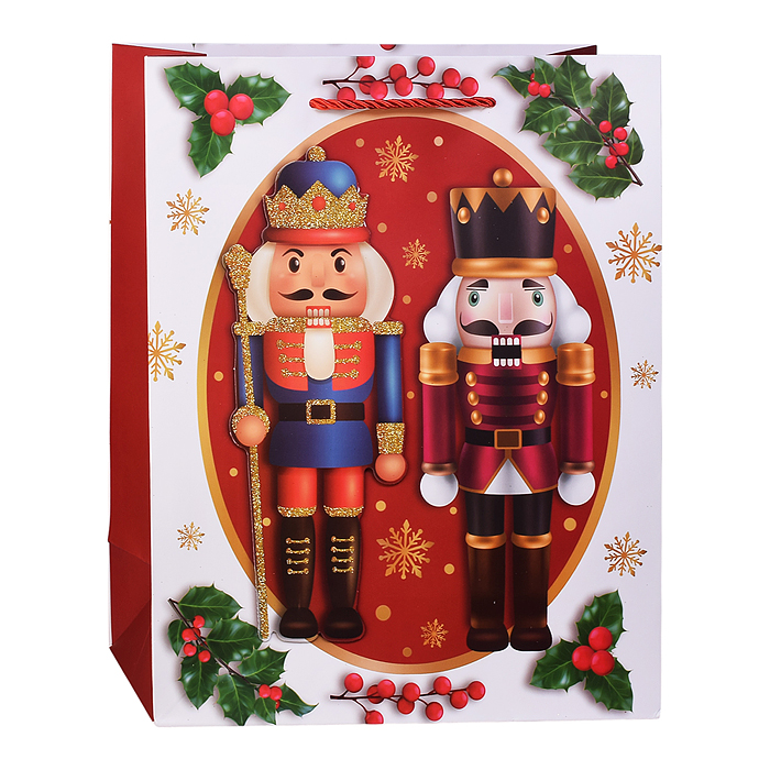 Фото к товару Пакет подарочный 00-6875 "Щелкунчик" 26*32*12 см. Пакет подарочный 00-6875 "Щелкунчик" 26*32*12 см.