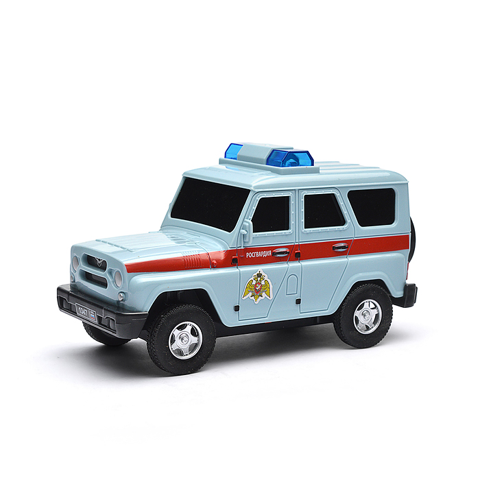 Фото к товару Машина р/у УАЗ Хантер Росгвардия 15 см, свет, серый, в коробке Машина р/у УАЗ Хантер Росгвардия 15 см, свет, серый, в коробке
