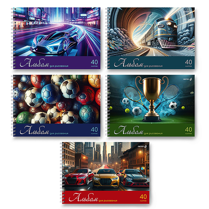 Альбом для рисования 40л. "Мир хобби" 100 г/м2 A4 на гребне Альбом для рисования 40л. "Мир хобби" 100 г/м2 A4 на гребне