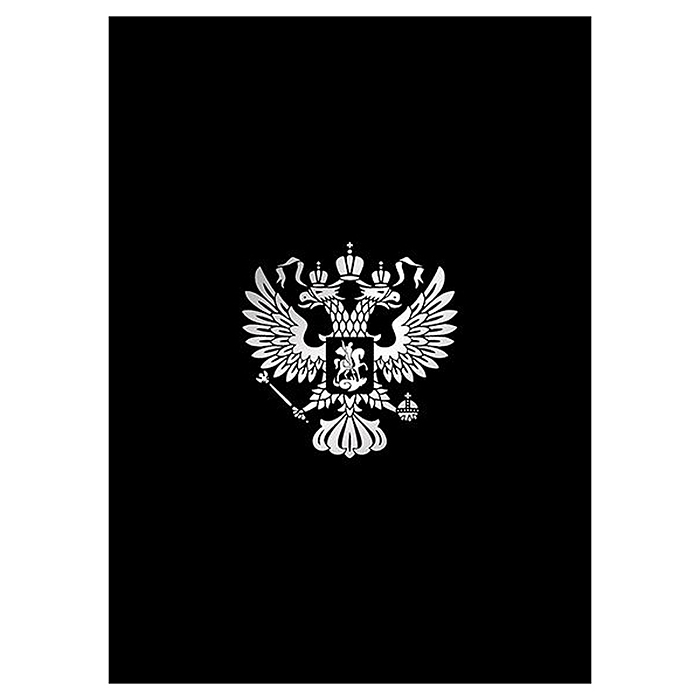 Тетрадь 80л. клетка А4 скрепка S "Россия" Премиум 4+0+СофтТач+Горячее тиснение фольгой 