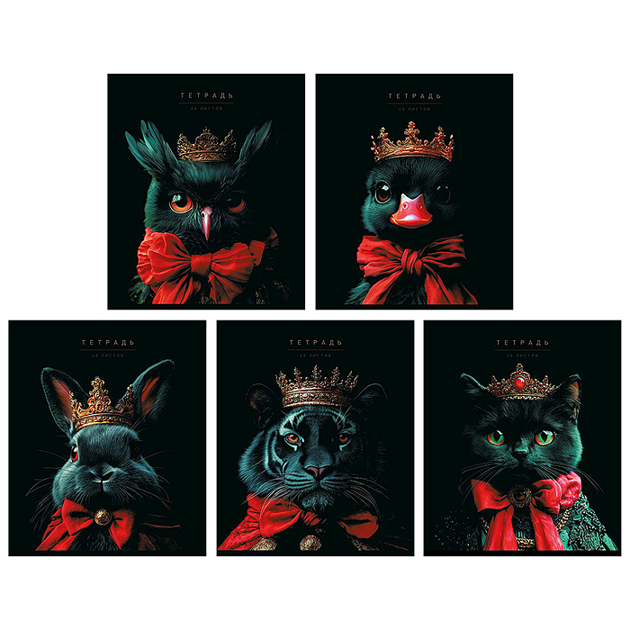 Тетрадь 48л. клетка А5 скрепка S "Я Король!" Премиум 4+0+Матовая ламинация+Выб.УФ-лак+Конгрев