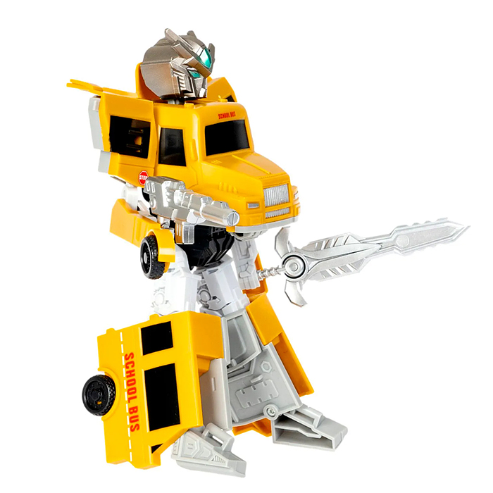 Фото к товару Трансформер 2в1 "Робот-автобус" цвет жёлтый, BOX 21,8х17,5х9,7см Трансформер 2в1 "Робот-автобус" цвет жёлтый, BOX 21,8х17,5х9,7см