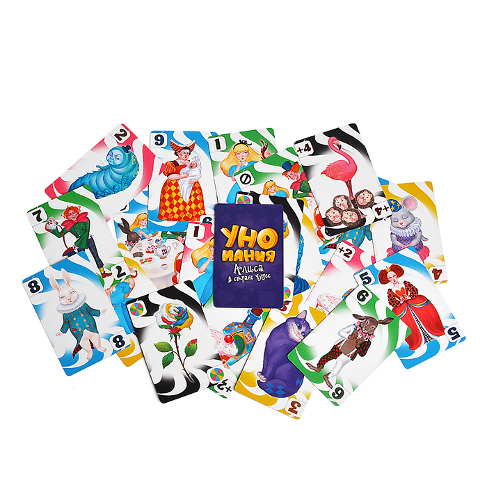 Фото к товару Игра карточная "Уномания. Алиса в стране чудес" Игра карточная "Уномания. Алиса в стране чудес"
