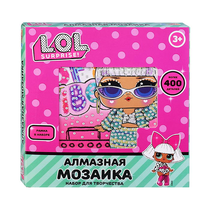 Алмазная мозаика 15*15 "ЛОЛ" в коробке