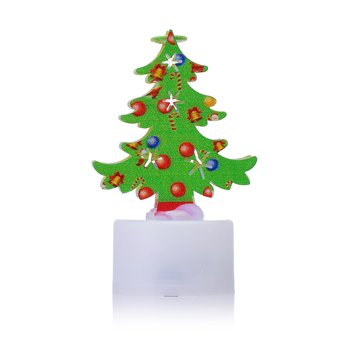 Новогодняя фигурка S1674 светящаяся 8см (Дедушка, елка, снеговик) в пакете