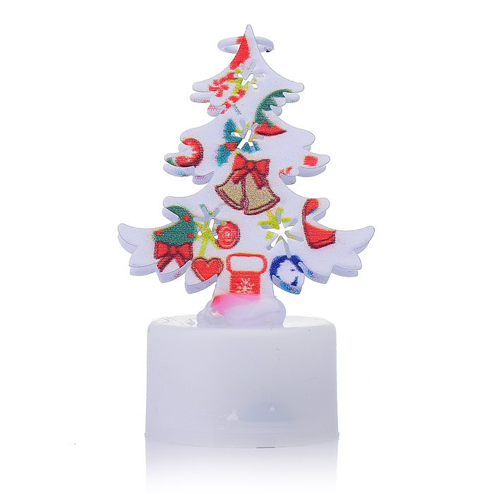 Новогодняя фигурка S1674 светящаяся 8см (Дедушка, елка, снеговик) в пакете