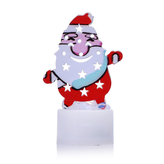 Новогодняя фигурка S1674 светящаяся 8см (Дедушка, елка, снеговик) в пакете