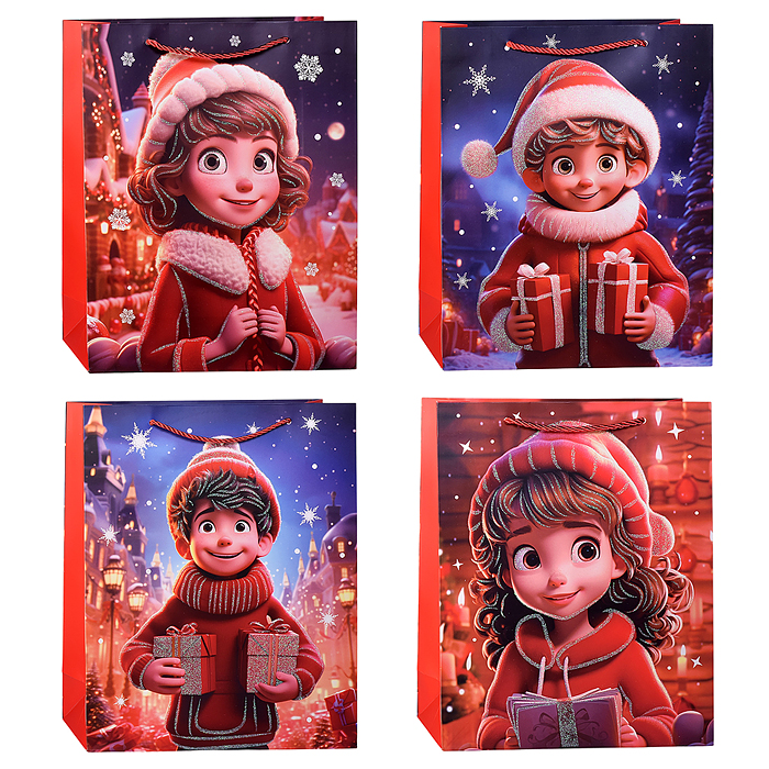 Пакет подарочный 00-6902 "Счастливый праздник" 26*10*32 см.