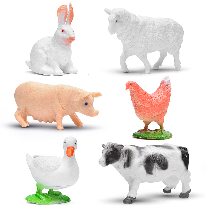 Игрушка пластизоль "Домашние животные" 6 шт, в пакете Игрушка пластизоль "Домашние животные" 6 шт, в пакете