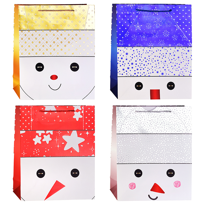 Пакет подарочный 00-6914 "Снеговичок" 26*32*10 см.