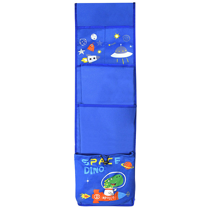 Кармашки-органайзер в шкафчик для детского сада 5 карманов 83x24 см голубой
