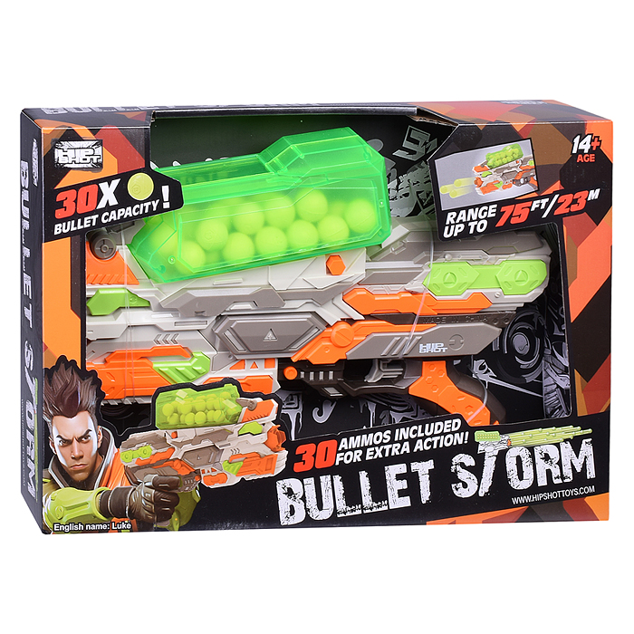 Фото к товару Бластер FJ9012 "Bullet storm" с шариками, в коробке Бластер FJ9012 "Bullet storm" с шариками, в коробке