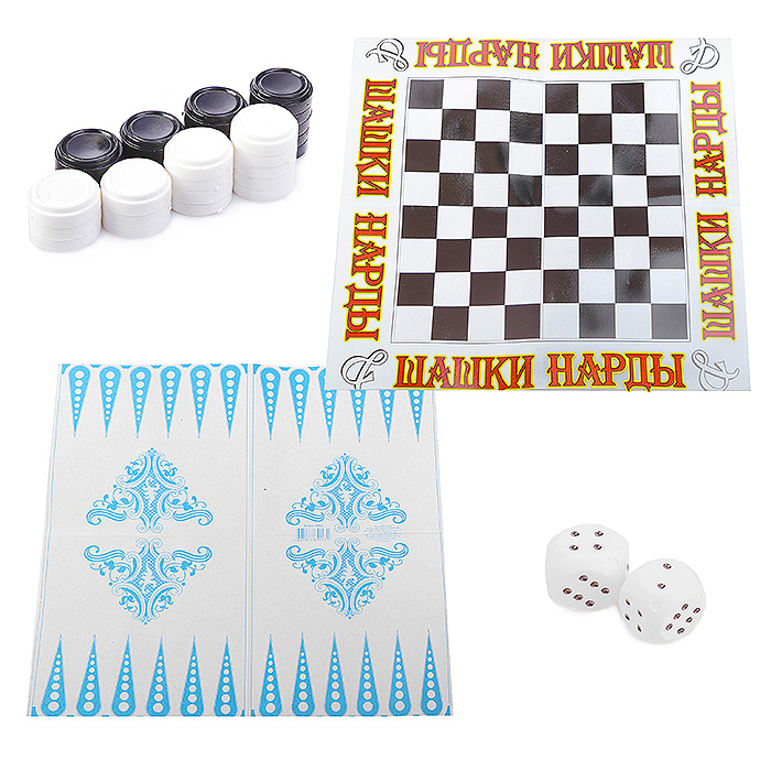Настольная игра "Шашки-нарды" с полем Настольная игра "Шашки-нарды" с полем