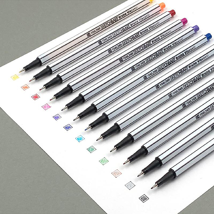 Фото к товару Набор скетч - линеров "Sketch&Art" в пвх кармане, 0.4 мм, 12 цв. Набор скетч - линеров "Sketch&Art" в пвх кармане, 0.4 мм, 12 цв.