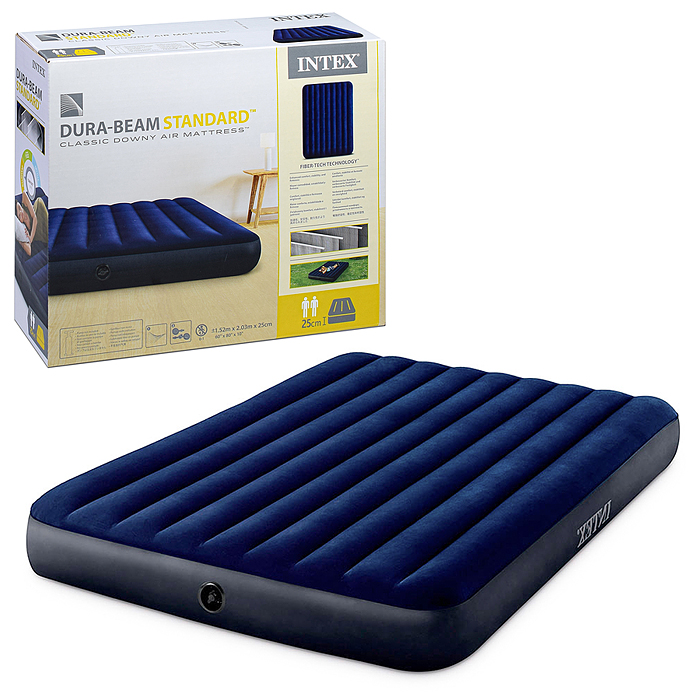 Матрас надувной Classic Downy Fiber-Tech, 152 х 203 x 25 см, 64759 INTEX