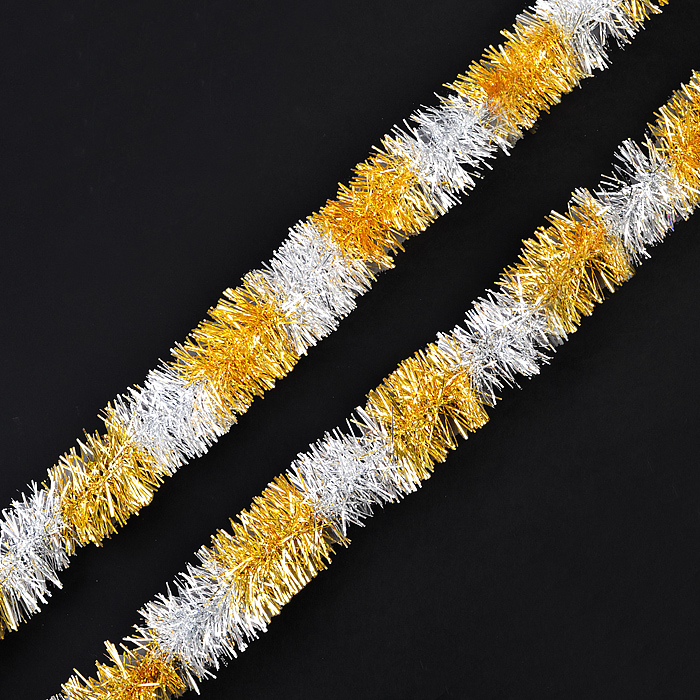 Мишура S0234 (6см*2м) серебро-жёлтый Мишура S0234 (6см*2м) серебро-жёлтый