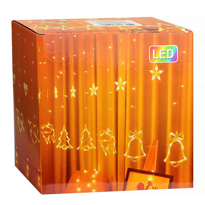 Фото к товару Электрогирлянда-занавес "Звёзды" (6 больших и 6 маленьких пластиковых звёзд), теплый Электрогирлянда-занавес "Звёзды" (6 больших и 6 маленьких пластиковых звёзд), теплый