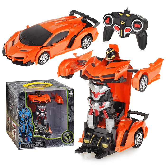 Трансботы, 1:18 на р/у 27МГц, трансформирующийся в легковую машину 20 см, оранж. Трансботы, 1:18 на р/у 27МГц, трансформирующийся в легковую машину 20 см, оранж.