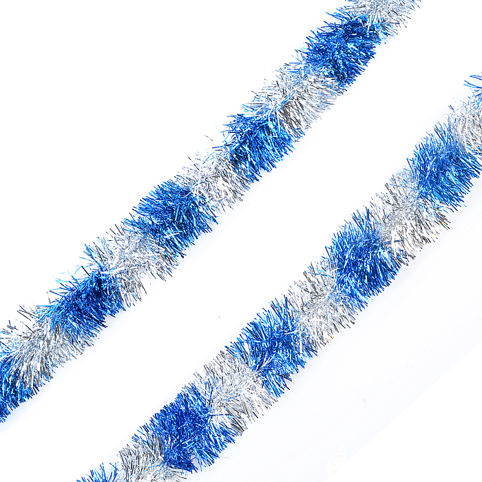 Мишура S0235 (6см*2м) серебро-синий Мишура S0235 (6см*2м) серебро-синий