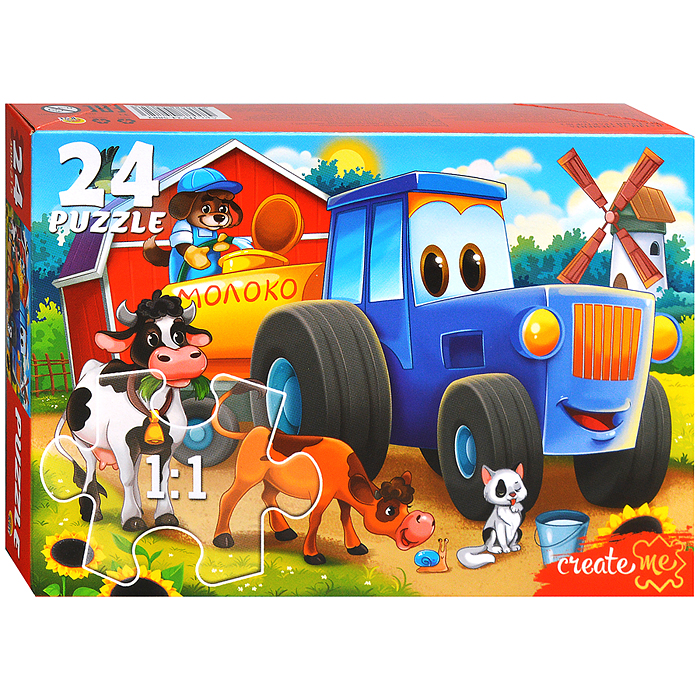 Макси-пазлы 24 "Веселый трактор" №3 