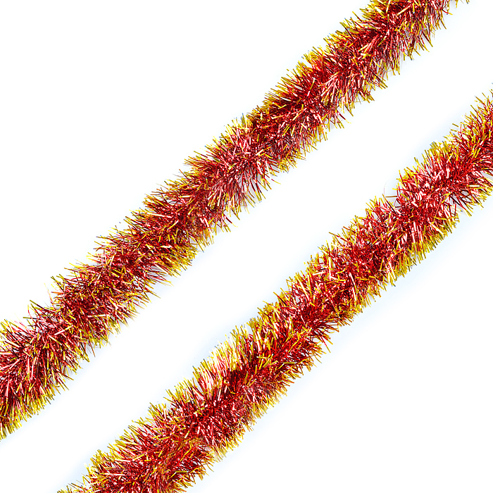 Мишура S0293 (7см*2м) жёлтый-красный Мишура S0293 (7см*2м) жёлтый-красный