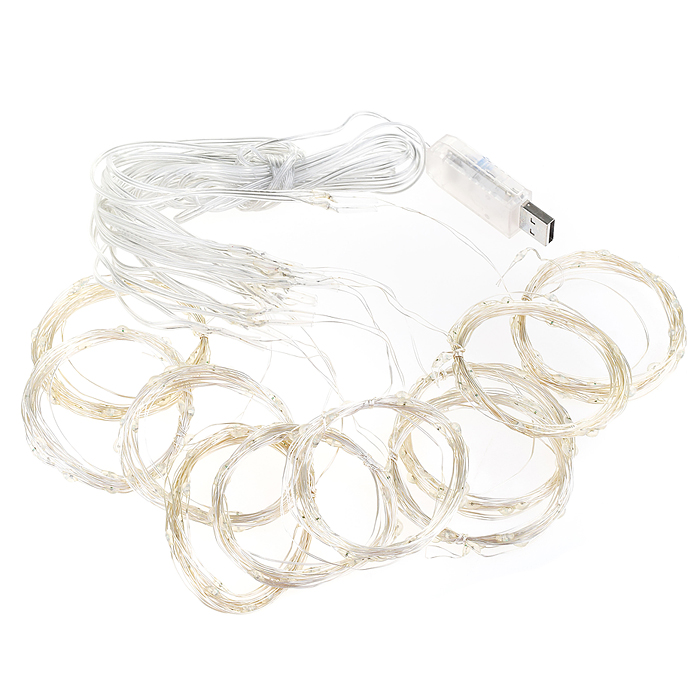 Фото к товару Электрогирлянда-занавес Роса, 3*3м, 300 ламп, USB, пульт, цветная Электрогирлянда-занавес Роса, 3*3м, 300 ламп, USB, пульт, цветная