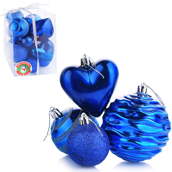 Набор новогодних украшений S1300-2 (12шт.) в коробке