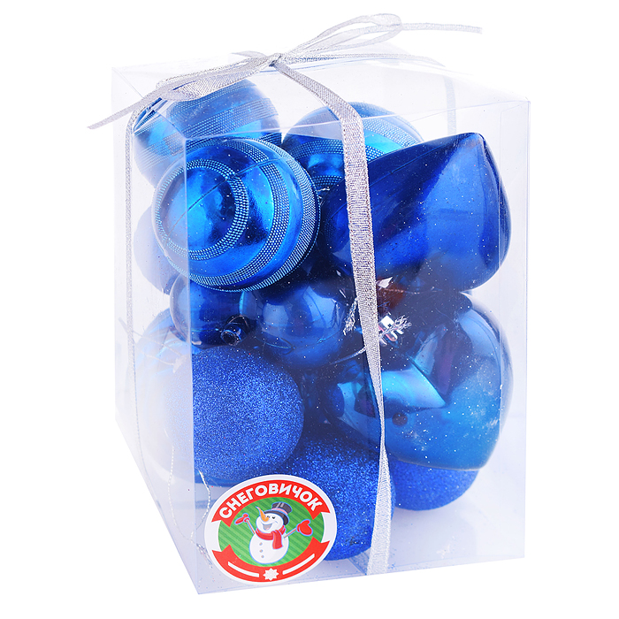 Фото к товару Набор новогодних украшений S1300-2 (12шт.) в коробке Набор новогодних украшений S1300-2 (12шт.) в коробке