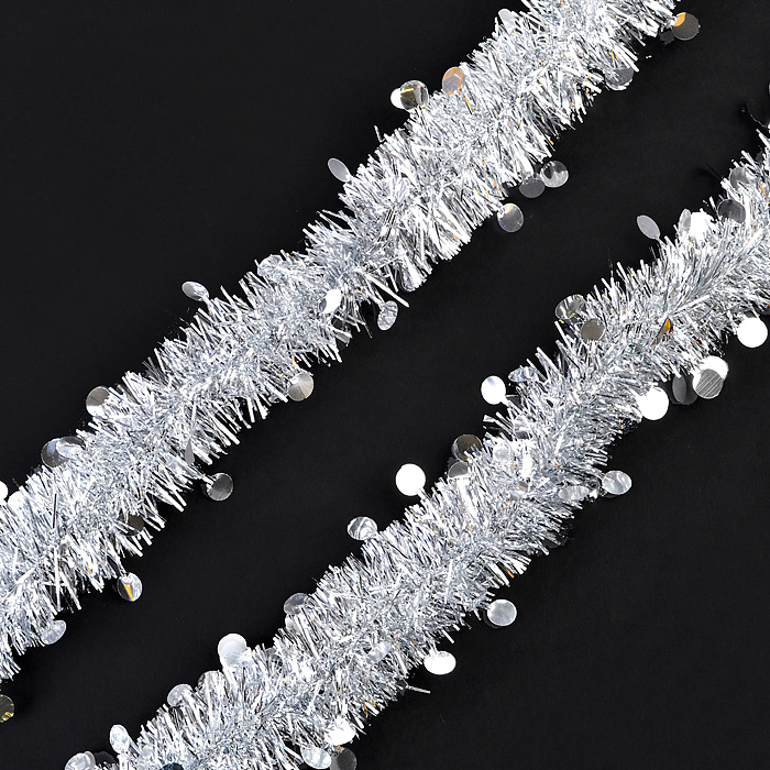 Мишура S0266 (7см*2м) серебряная