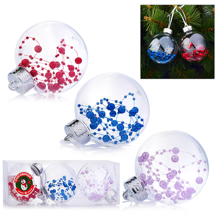 Набор шаров S1319 "Сверкающий миг" (8см.) в коробке