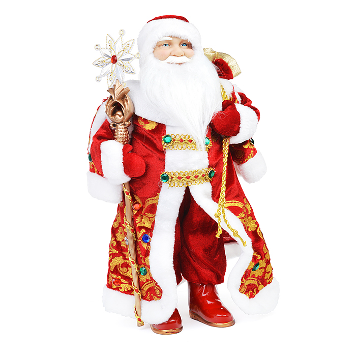 Сувенир "Дед Мороз" в красной богатой шубе, 45 см, Сувенир "Дед Мороз" в красной богатой шубе, 45 см,