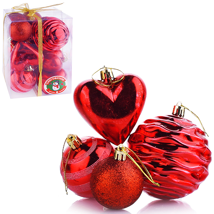 Набор новогодних украшений S1300-1 (12шт.) в коробке